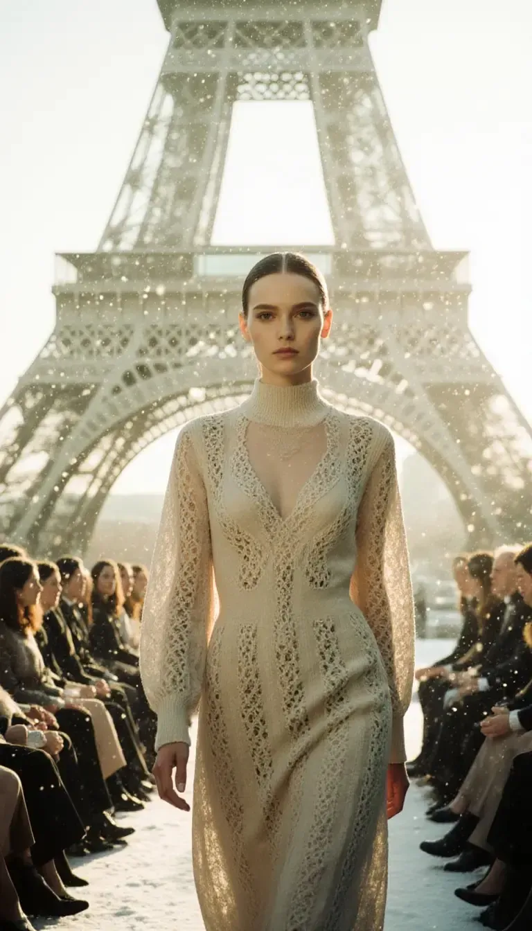 AI concept — ivory knit dress