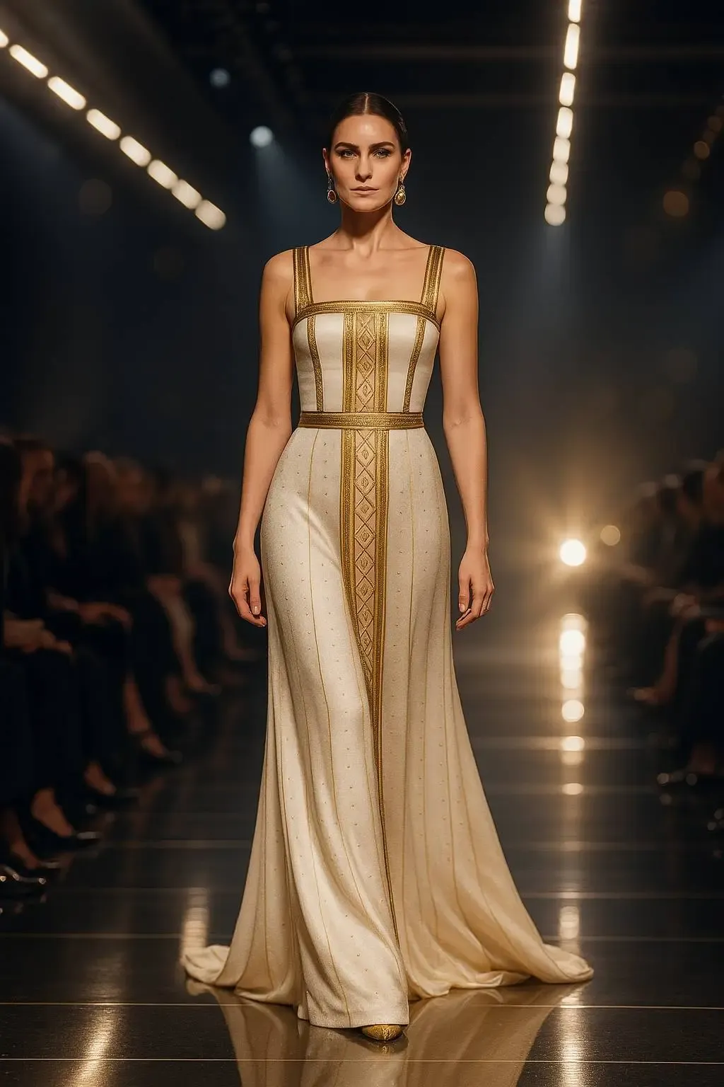 AI concept — ivory and gold gown
